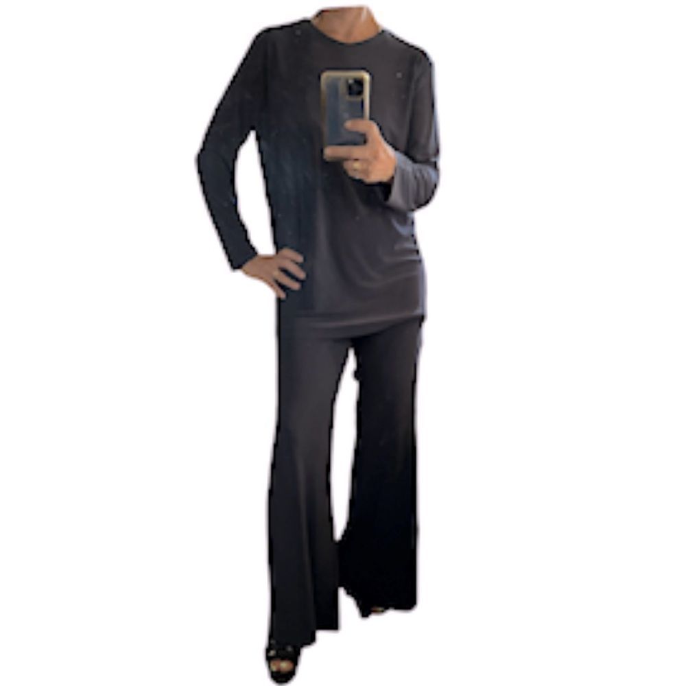 Norma Kamali Long Sleeves Tunic and High Rise Matching Pants Set.Size M-L